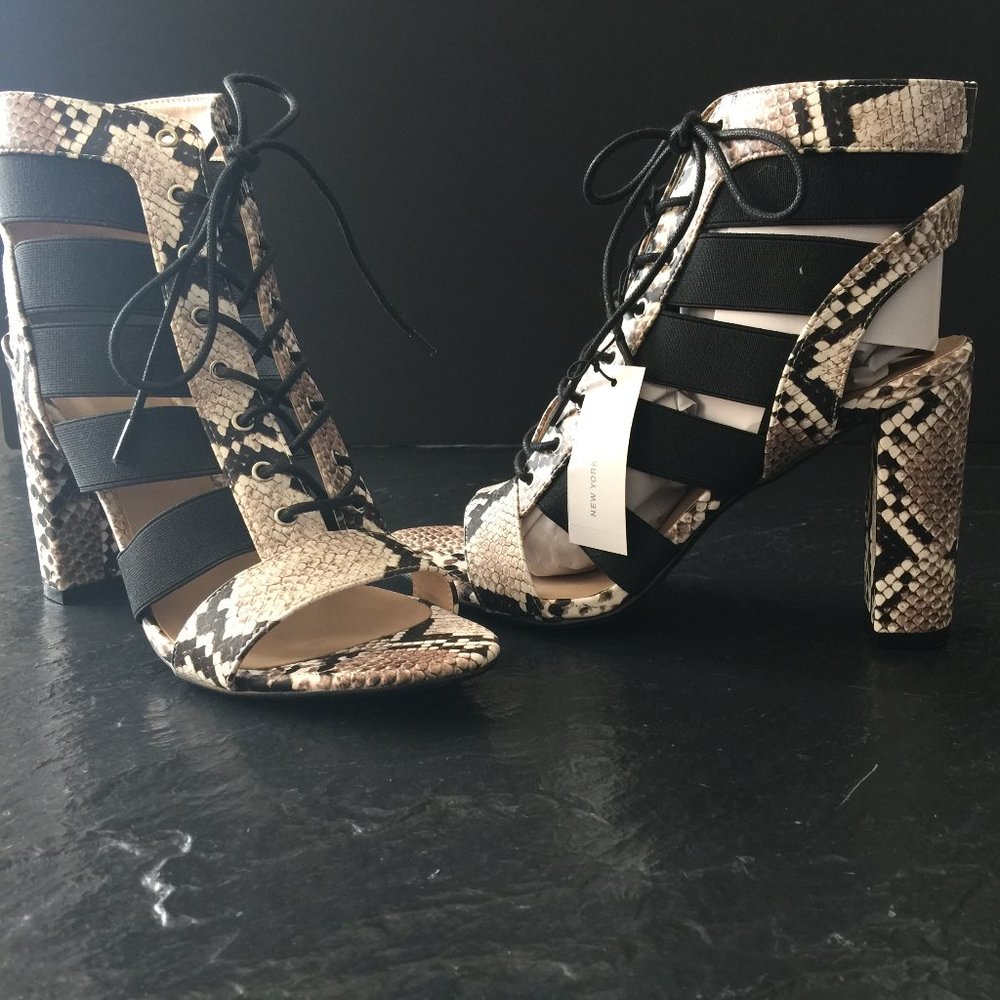 Open Toe Snakeskin Shoes